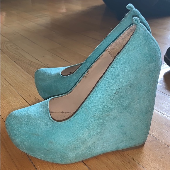 Soda Shoes - Teal Wedges Soda Shoes - Teal Wedges